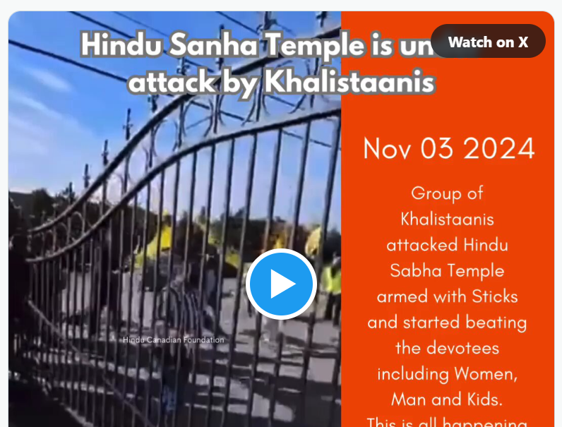 Khalistani protest turns violent in Canada, devotees attacked near Hindu Temple; PM Trudeau condemns