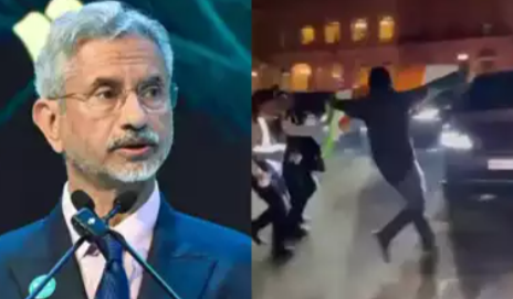 Khalistani extremists heckle, attempt to attack EAM Jaishankar in London; man tears Indian flag