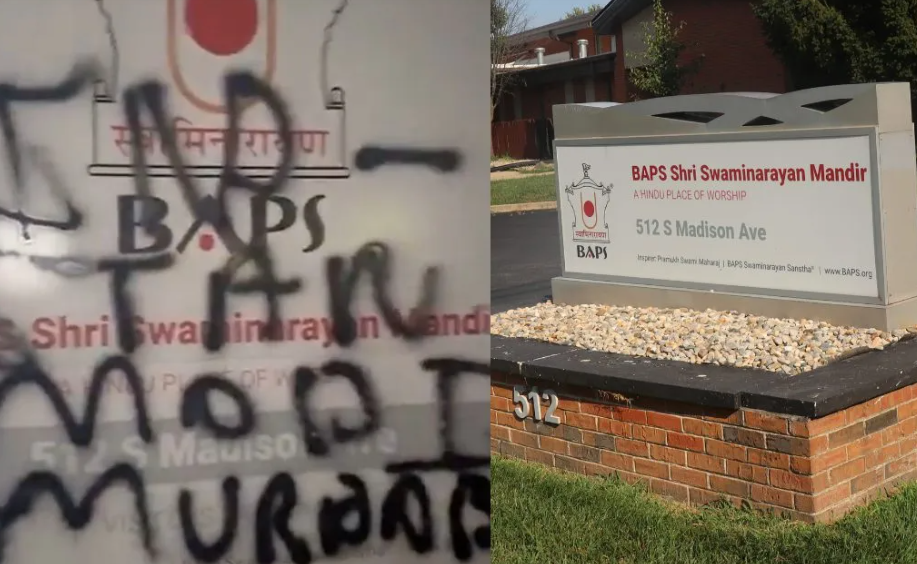 Khalistanis vandalise US Hindu temple with anti-India graffiti ahead of Krishna Janmashtami